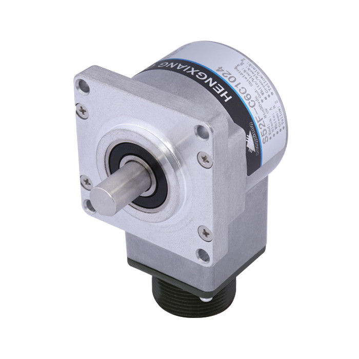 S52F Solid Shaft Encoder 1200 Resolution Totem Pole Output With Square Flange